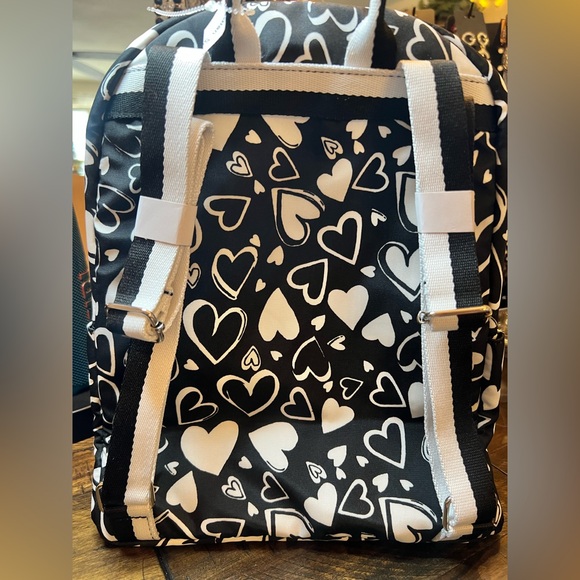 Brighton Stylish Black and White Endless Love Backpack - Picture 3 of 6